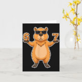 67 Capybara Sungles Gen Alpha Slang Funny Six Seve Karte (Gelbe Blume)