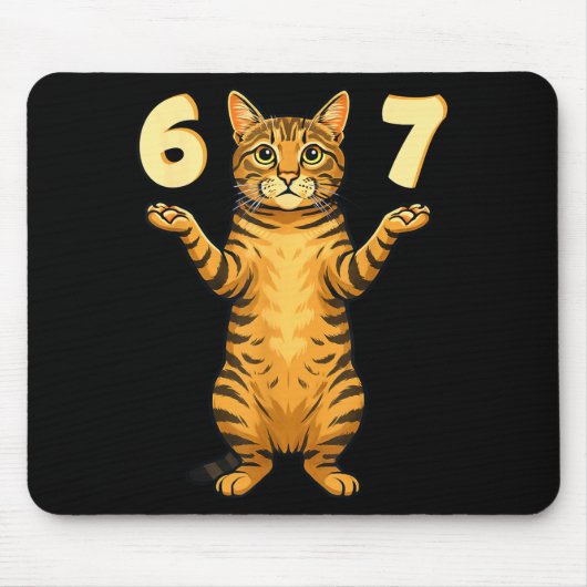 67 Cat Meme Funny Gen Alpha Slang Humor For Teens Mousepad (Vorne)