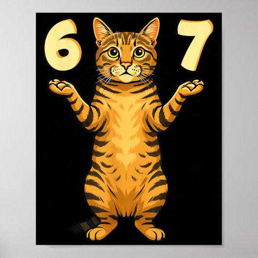 67 Cat Meme Funny Gen Alpha Slang Humor For Teens  Poster (Vorne)