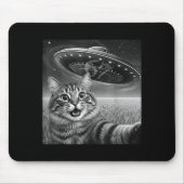 67 Cat Selfie With Alien Ufos Funny Cat Six Seven Mousepad (Vorne)