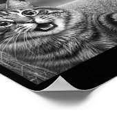 67 Cat Selfie With Alien Ufos Funny Cat Six Seven Poster (Ecke)