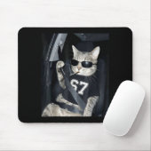 67 Cat Wearing Sungles Gen Alpha Smoking Cat  Mousepad (Mit Mouse)