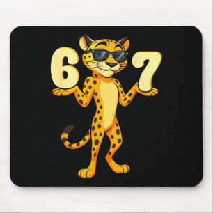 67 Cheetah Meme Six Seven Hände Bewegung Kinder Ju Mousepad
