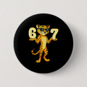67 Cheetah Meme Six Seven Hands Motion Kids Teens Button (Vorderseite)