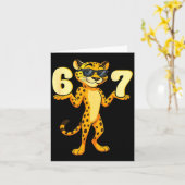67 Cheetah Meme Six Seven Hands Motion Kids Teens  Karte (Gelbe Blume)