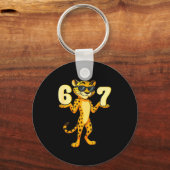 67 Cheetah Meme Six Seven Hands Motion Kids Teens Schlüsselanhänger (Vorderseite)