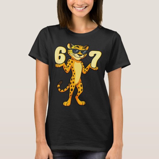 67 Cheetah Meme Six Seven Hands Motion Kids Teens  T-Shirt (Vorderseite)