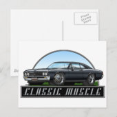 67_Chevelle_Black Postkarte (Vorne/Hinten)
