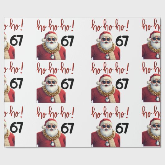 67 Chill Santa Christmas Santa Geschenkpapier (Saum)