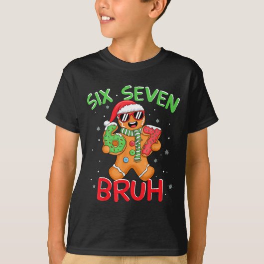67 Christmas 6 7 Meme Gingerbread Man  T-Shirt (Vorderseite)