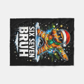 67 Christmas 6 7 Meme Gingerbread Man Xmas Pajamas Fleecedecke (Vorderseite (Horizontal))