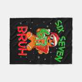 67 Christmas 6 7 Meme Gingerbread Man Xmas Pajamas Fleecedecke (Vorderseite (Horizontal))
