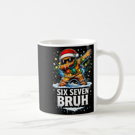 67 Christmas 6 7 Meme Gingerbread Man Xmas Pajamas Kaffeetasse (Rechts)
