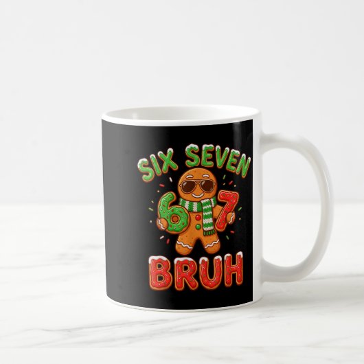 67 Christmas 6 7 Meme Gingerbread Man Xmas Pajamas Kaffeetasse (Rechts)