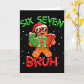 67 Christmas 6 7 Meme Gingerbread Man Xmas Pajamas Karte (Gelbe Blume)