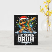 67 Christmas 6 7 Meme Gingerbread Man Xmas Pajamas Karte (Gelbe Blume)