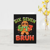 67 Christmas 6 7 Meme Gingerbread Man Xmas Pajamas Karte (Gelbe Blume)