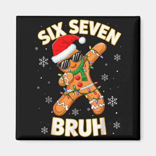 67 Christmas 6 7 Meme Gingerbread Man Xmas Pajamas Magnet (Vorne)