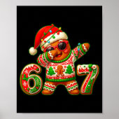 67 Christmas 6 7 Meme Gingerbread Man Xmas Pajamas Poster (Vorne)