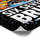 67 Christmas 6 7 Meme Gingerbread Man Xmas Pajamas Poster (Ecke)