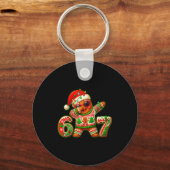 67 Christmas 6 7 Meme Gingerbread Man Xmas Pajamas Schlüsselanhänger (Vorderseite)