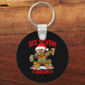 67 Christmas 6 7 Meme Gingerbread Man Xmas Pajamas Schlüsselanhänger (Vorderseite)