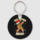 67 Christmas 6 7 Meme Gingerbread Man Xmas Pajamas Schlüsselanhänger (Vorderseite)