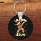 67 Christmas 6 7 Meme Gingerbread Man Xmas Pajamas Schlüsselanhänger (Vorderseite)