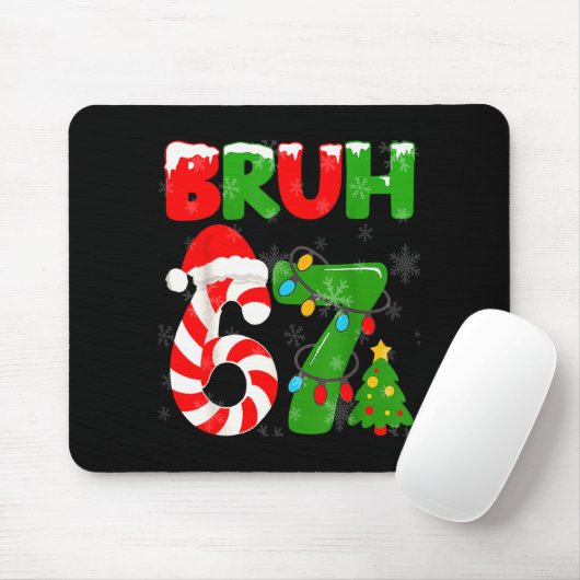 67 Christmas 6 7 Meme Pajamas 67 Bruh Slang Mousepad (Mit Mouse)