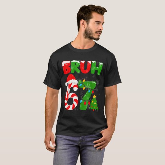 67 Christmas 6 7 Meme Pajamas 67 Bruh Slang T-Shirt (Vorne ganz)