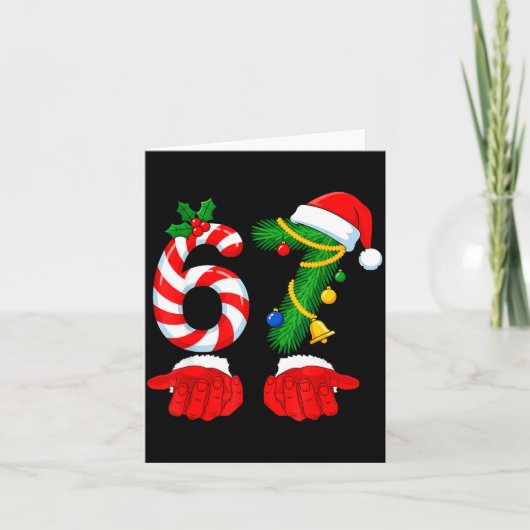 67 Christmas 6 7 Meme Pajamas For Kids Women Men S Karte (Vorderseite)