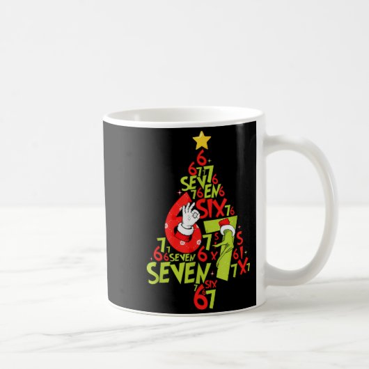 67 Christmas 6 7 Meme Pajamas Holiday Gen Alpha Sl Kaffeetasse (Rechts)