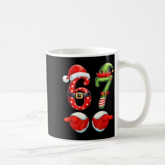 67 Christmas 6 7 Meme Pajamas Holiday Gen Alpha Sl Kaffeetasse (Rechts)