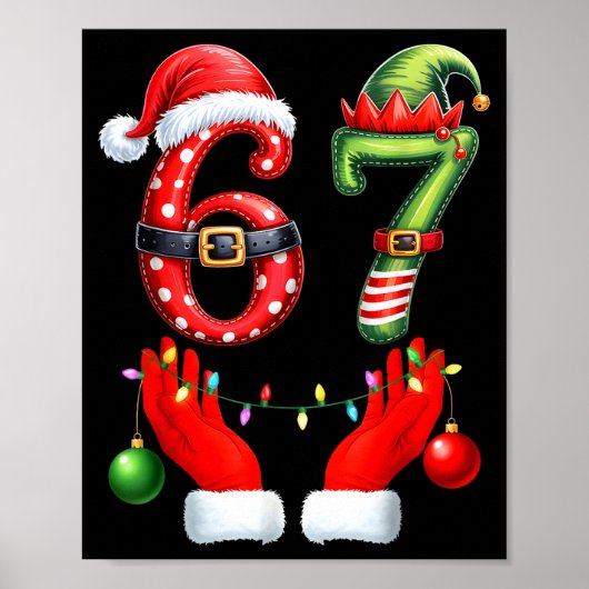 67 Christmas 6 7 Meme Pajamas Holiday Gen Alpha Sl Poster (Vorne)