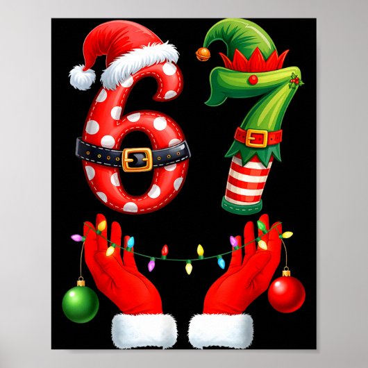 67 Christmas 6 7 Meme Pajamas Holiday Gen Alpha Sl Poster (Vorne)