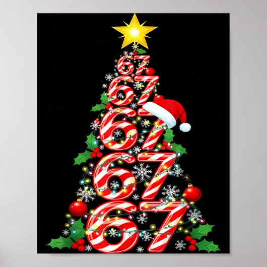 67 Christmas 6 7 Meme Pajamas Holiday Gen Alpha Sl Poster (Vorne)