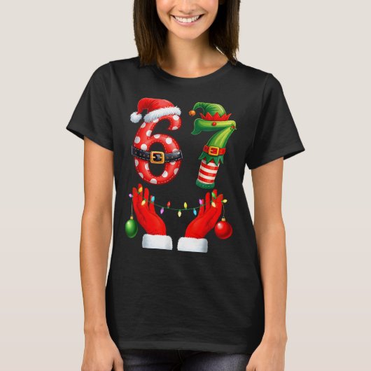 67 Christmas 6 7 Meme Pajamas Holiday Gen Alpha Sl T-Shirt (Vorderseite)