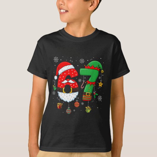 67 Christmas 6 7 Meme Pajamas Holiday Gen Alpha Sl T-Shirt (Vorderseite)