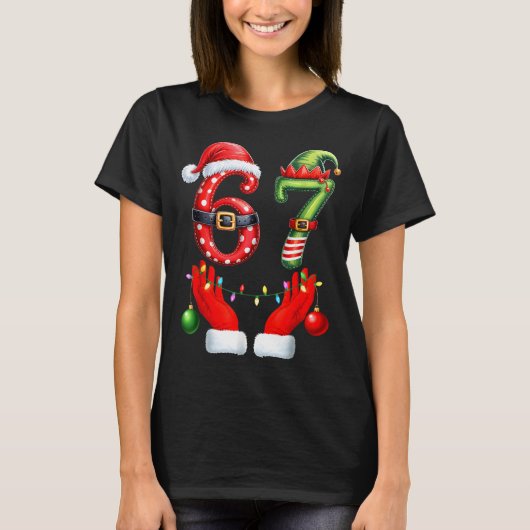 67 Christmas 6 7 Meme Pajamas Holiday Gen Alpha Sl T-Shirt (Vorderseite)