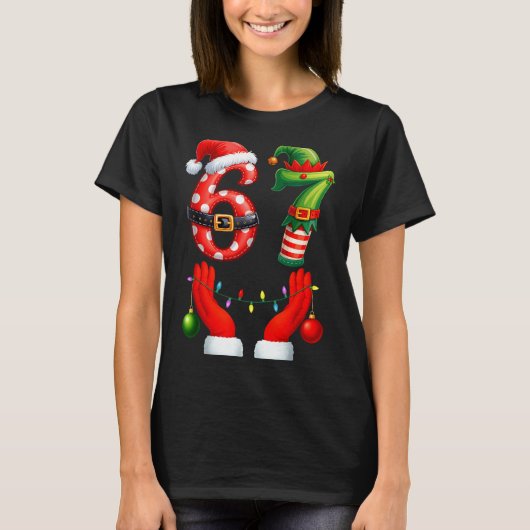 67 Christmas 6 7 Meme Pajamas Holiday Gen Alpha Sl T-Shirt (Vorderseite)