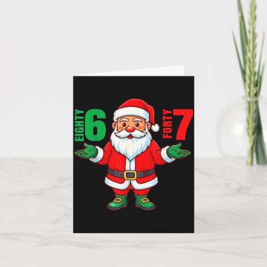 67 Christmas 6 7 Meme Six Seven Funny Santa Xmas 8 Karte (Vorderseite)