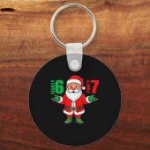 67 Christmas 6 7 Meme Six Seven Funny Santa Xmas 8 Schlüsselanhänger (Vorderseite)