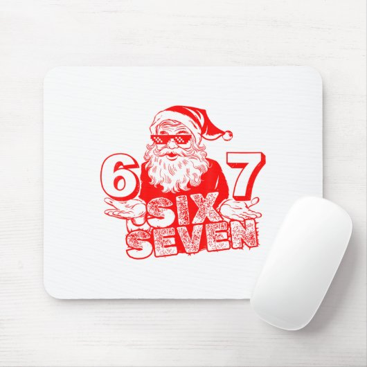67 Christmas 6 7 Meme Six Seven Funny Santa Xmas B Mousepad (Mit Mouse)