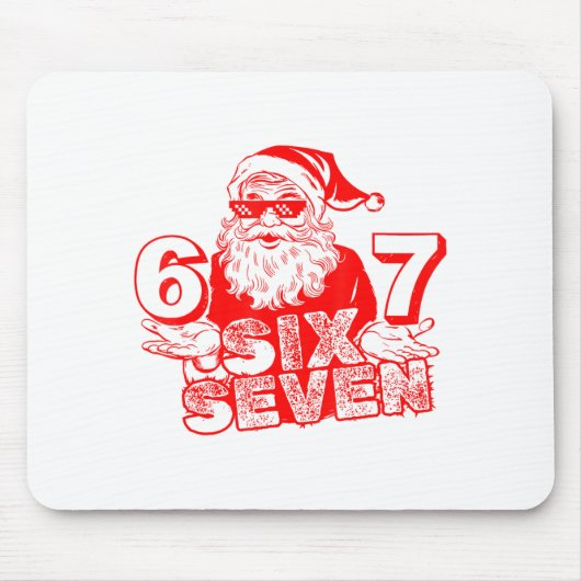67 Christmas 6 7 Meme Six Seven Funny Santa Xmas B Mousepad (Vorne)