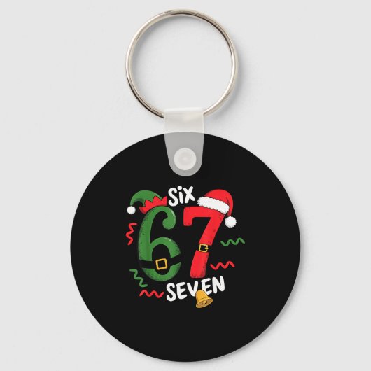 67 Christmas 6 7 Meme Six Seven Xmas  Schlüsselanhänger (Vorderseite)