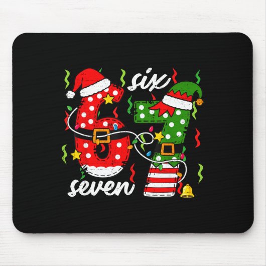 67 Christmas 6 7 Santa Elf 6-7 Pajamas Six Seven K Mousepad (Vorne)