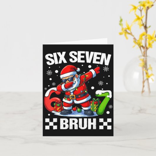 67 Christmas 6 7 Six Seven Bruh Xmas Holiday Gen A Karte (Gelbe Blume)