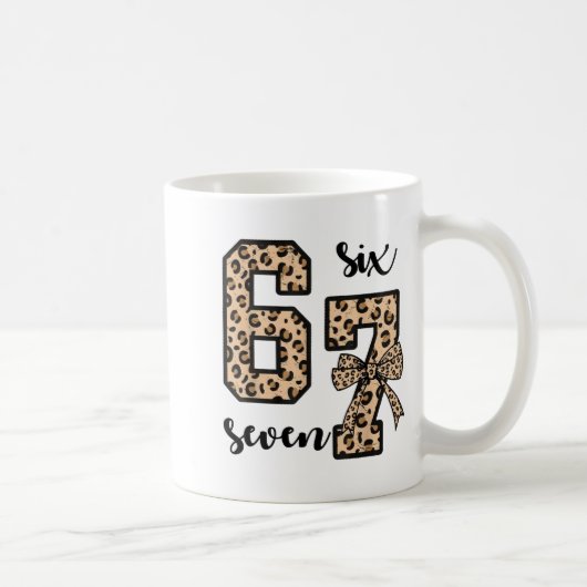 67 Christmas 6 7 Six Seven Meme 67 Leopard Cheetah Kaffeetasse (Rechts)