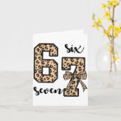 67 Christmas 6 7 Six Seven Meme 67 Leopard Cheetah Karte (Gelbe Blume)