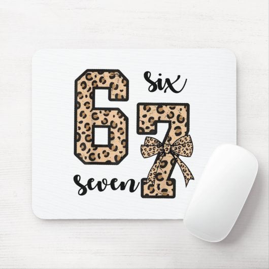 67 Christmas 6 7 Six Seven Meme 67 Leopard Cheetah Mousepad (Mit Mouse)